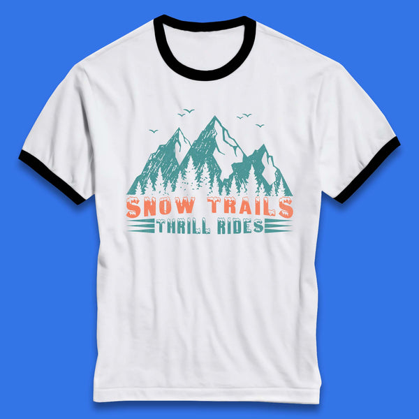 Snow Trail Thrill Rides Ringer T-Shirt