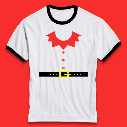 christmas elf costume ringer t shirt