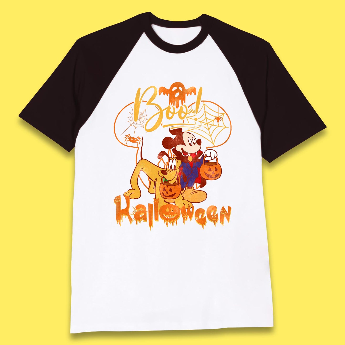 Boo Halloween Mickey Mouse And Pluto Friends Disney Halloween Disneyland Trip Baseball T Shirt