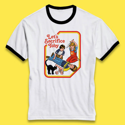 Let's Sacrifice Toby Creepy Incantation Halloween Funny Meme Dark Humor Ringer T Shirt