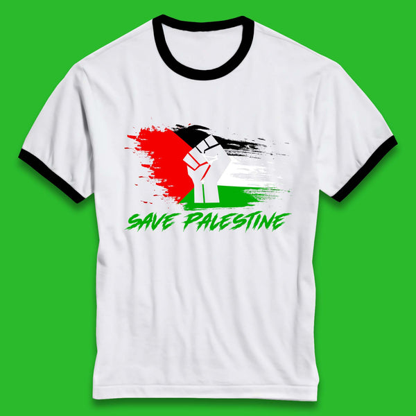 Save Palestine Freedom Protest Fist Palestine Flag Stand With Palestine Support Palestine Ringer T Shirt