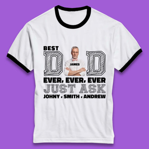 Personalised Best Dad Ever Ringer T-Shirt