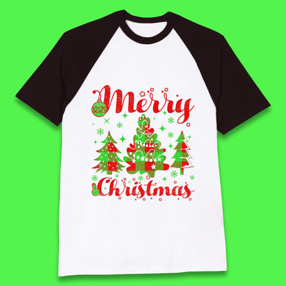 merry christmas trees baseball t shirt
