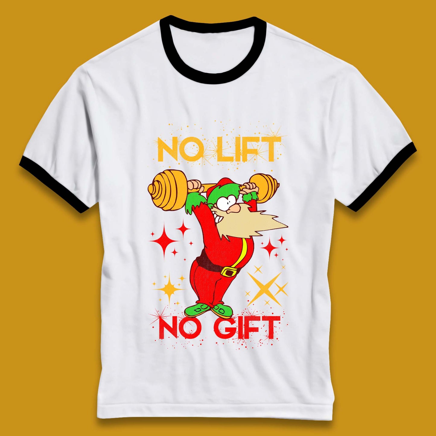 santa workout christmas ringer t shirt