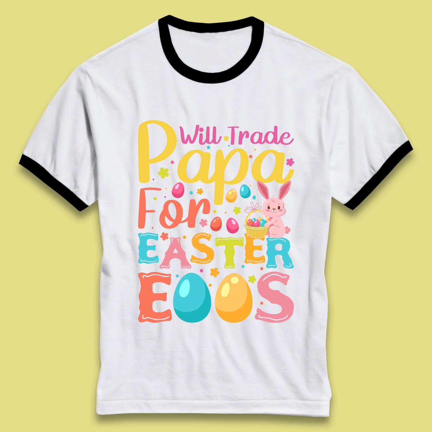Papa For Easter Eggs Ringer T-Shirt