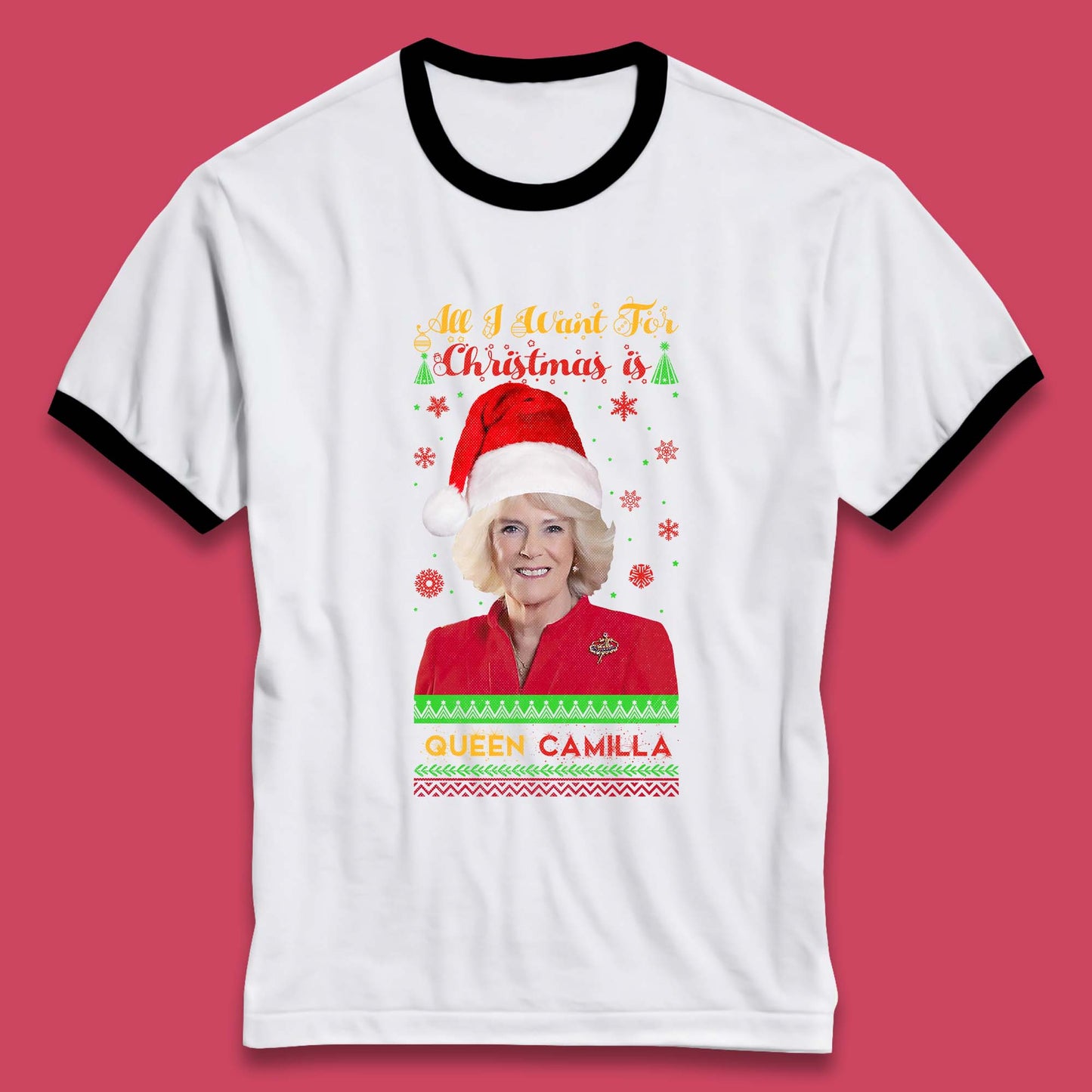 Queen Camilla Christmas Ringer T-Shirt