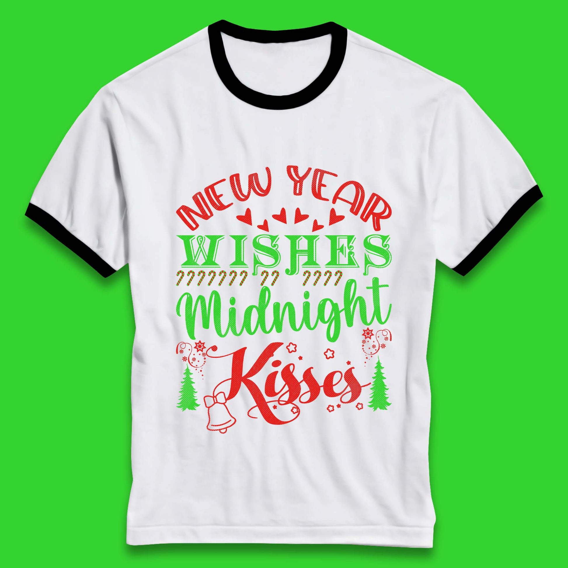 new year wishes christmas ringer t shirt