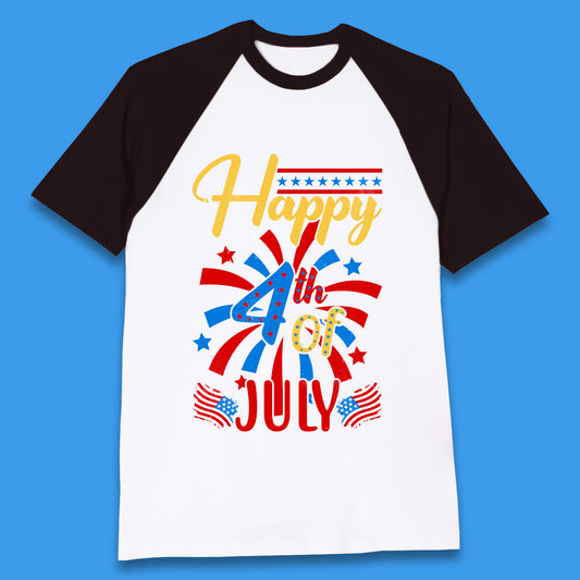 Happy 4th Of July USA Independence Day Celebration Patriotic Baseball T Shirt