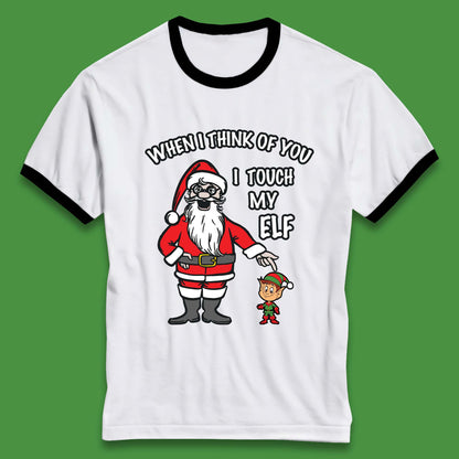 Cheeky Rude Funny Christmas Ringer T-Shirt
