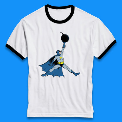 Superhero Batman Jordan Spoof DC Comics Action Adventure Movie Character Ringer T Shirt
