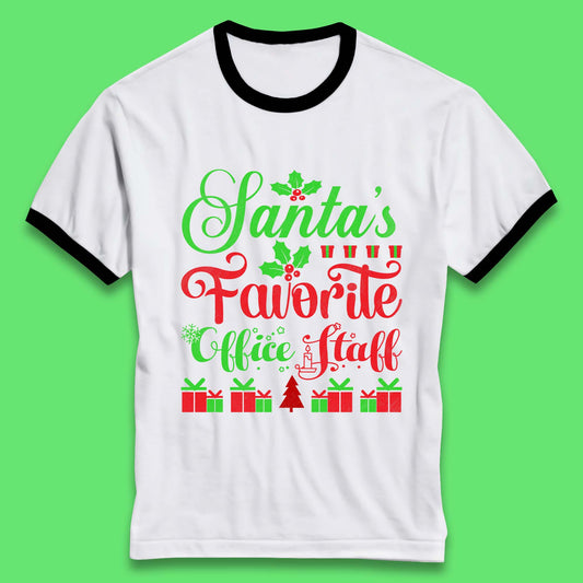 Office Staff Christmas Ringer T-Shirt