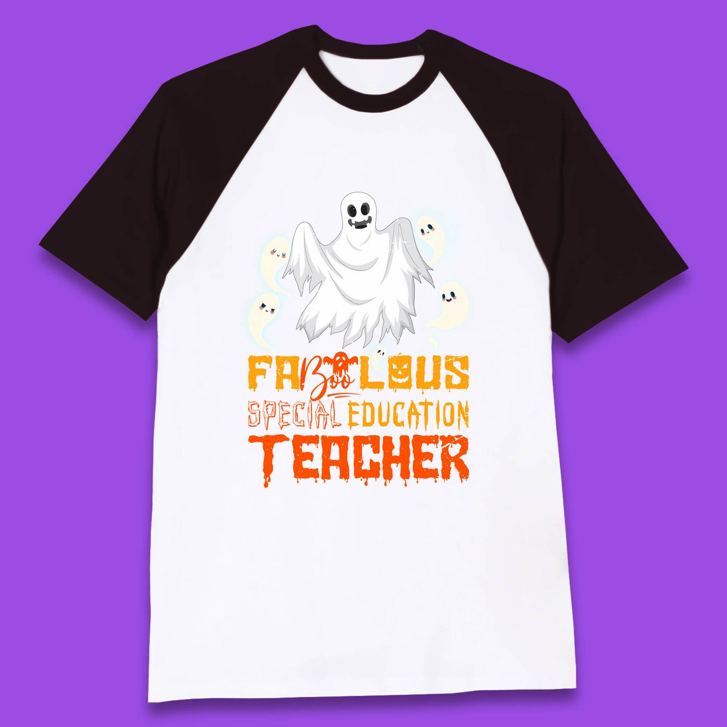 Fabolous Special Education Teacher Halloween Fabulous Spooky Ghost Teacher Baseball T Shirt