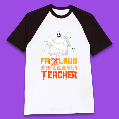 Fabolous Special Education Teacher Halloween Fabulous Spooky Ghost Teacher Baseball T Shirt