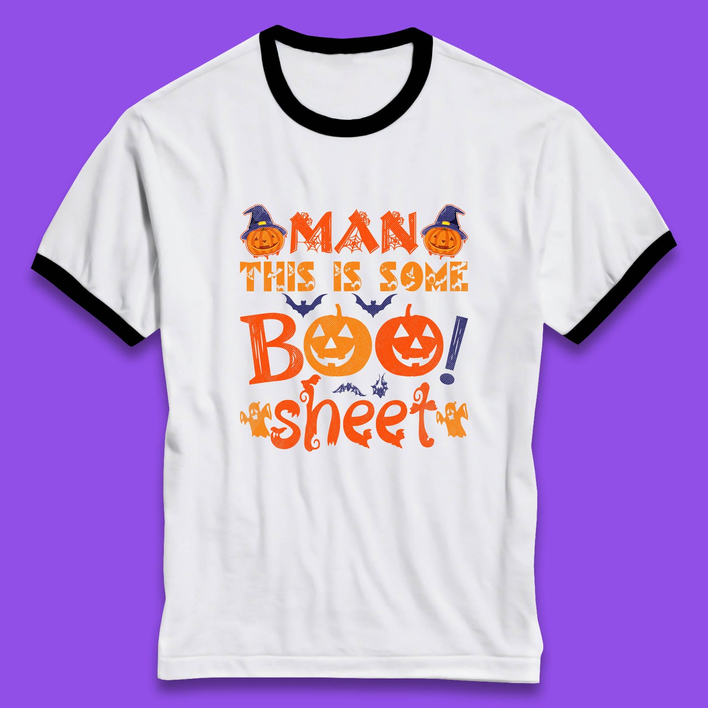 Man This Is Some Boo Sheet Funny Ghost Halloween Costume Ringer T Shirt