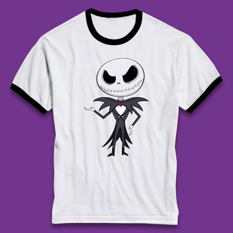 Jack Skellington Halloween The Nightmare Before Christmas Horror Movie Character Ringer T Shirt