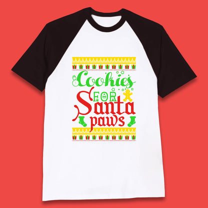 christmas cookies for santa paws baseball t shirt