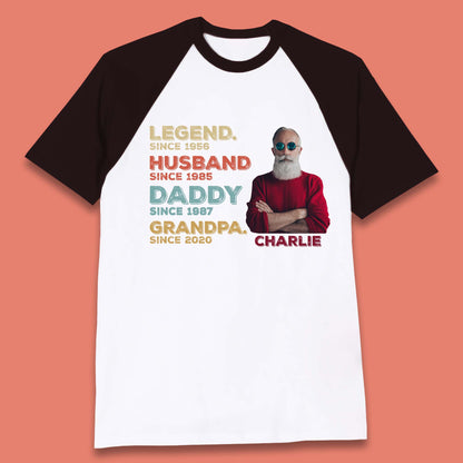 Personalised Legend Husband Daddy Grandpa Baseball T-Shirt