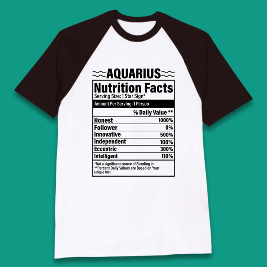 Aquarius Nutrition Facts Baseball T-Shirt