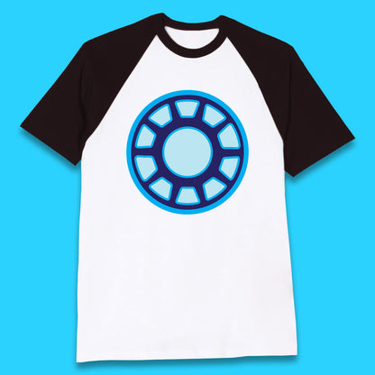 Iron Man Logo Superhero Iron Man ARC Reactor Hook Loop Tactics Morale Tony Stark Avengers Movie Baseball T Shirt