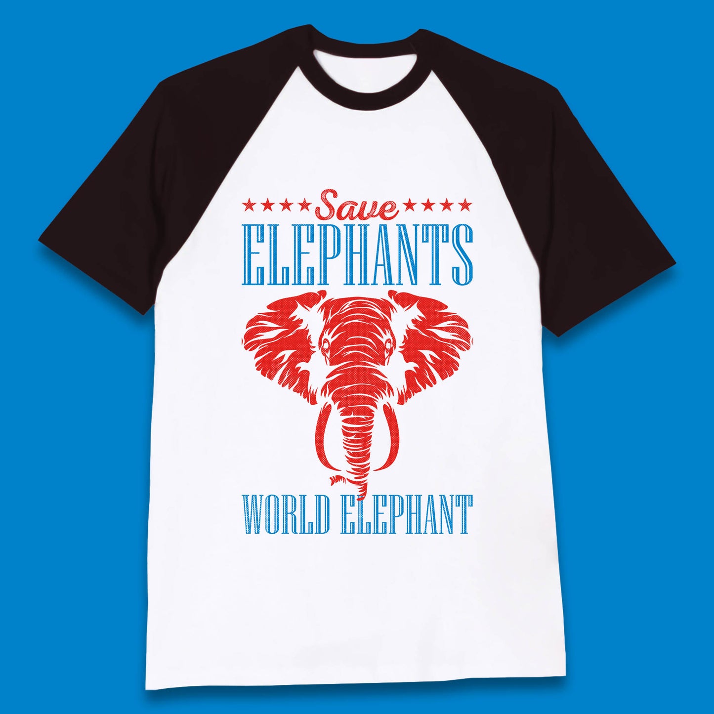Save The Elephants World Elephant Day Zoo Animal Wildlife Baseball T Shirt