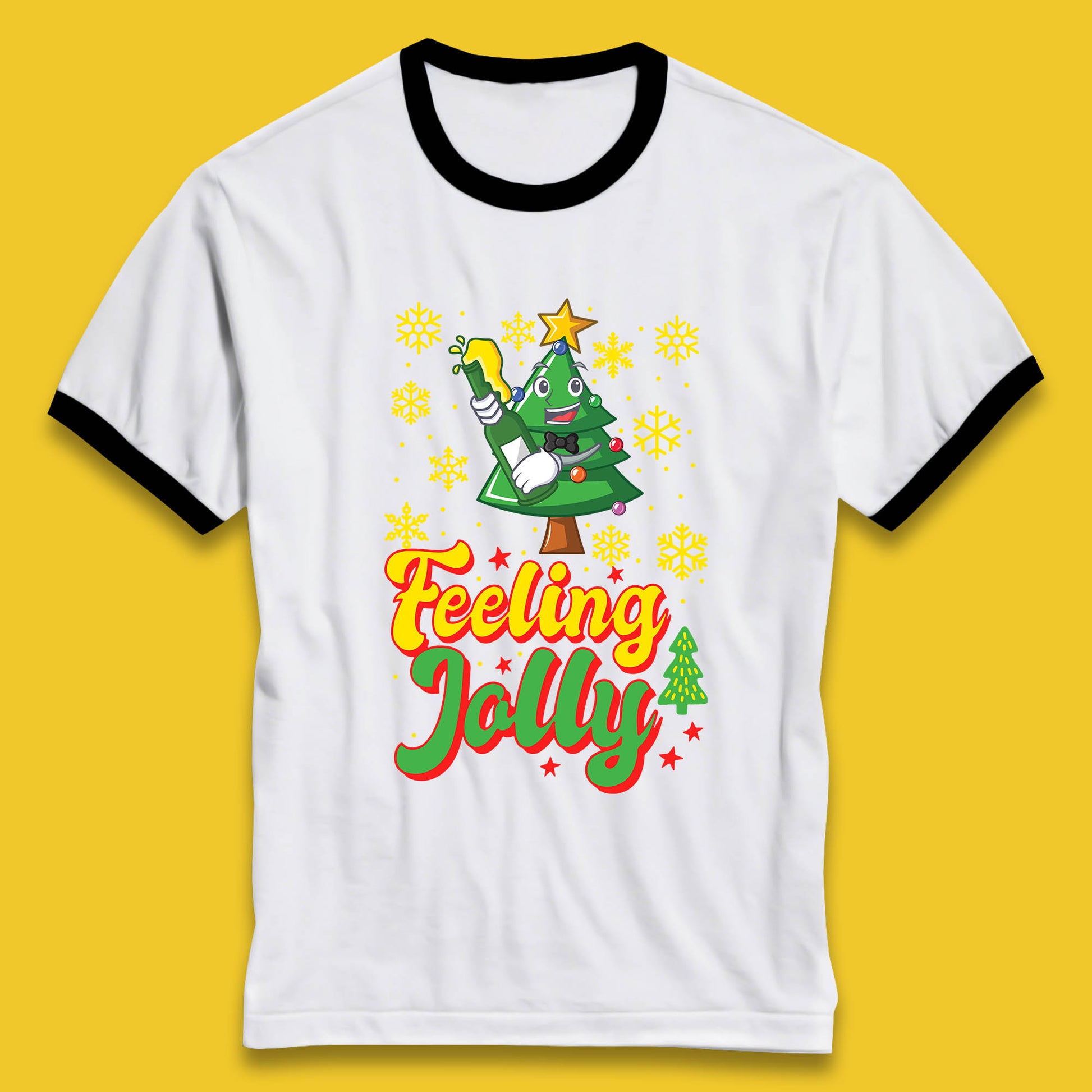 feeling jolly christmas beer ringer t shirt