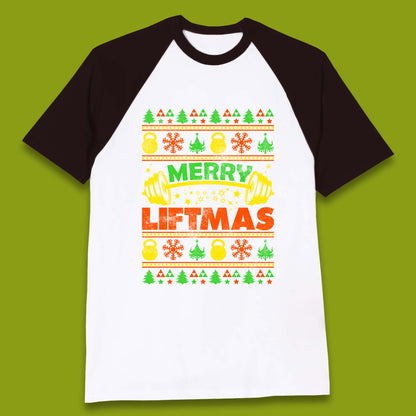 Merry Liftmas Christmas Baseball T-Shirt