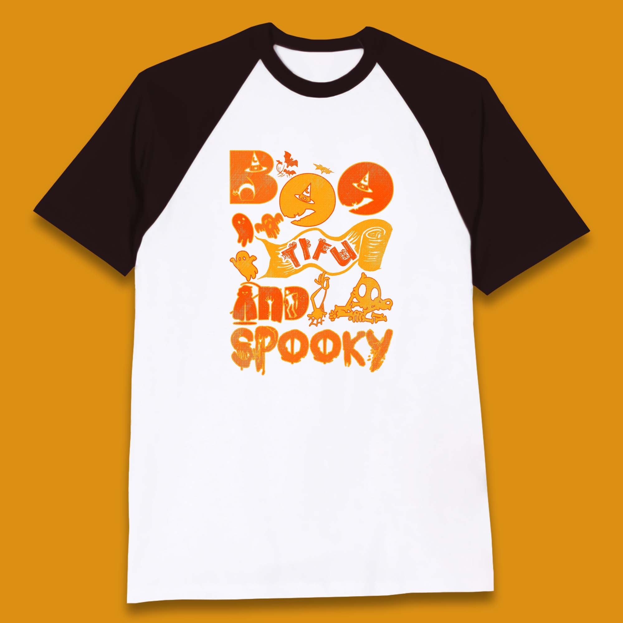 Boo Tiful and Spooky Halloween Horror Scary Boo Ghost Spooky Season Baseball T Shirt