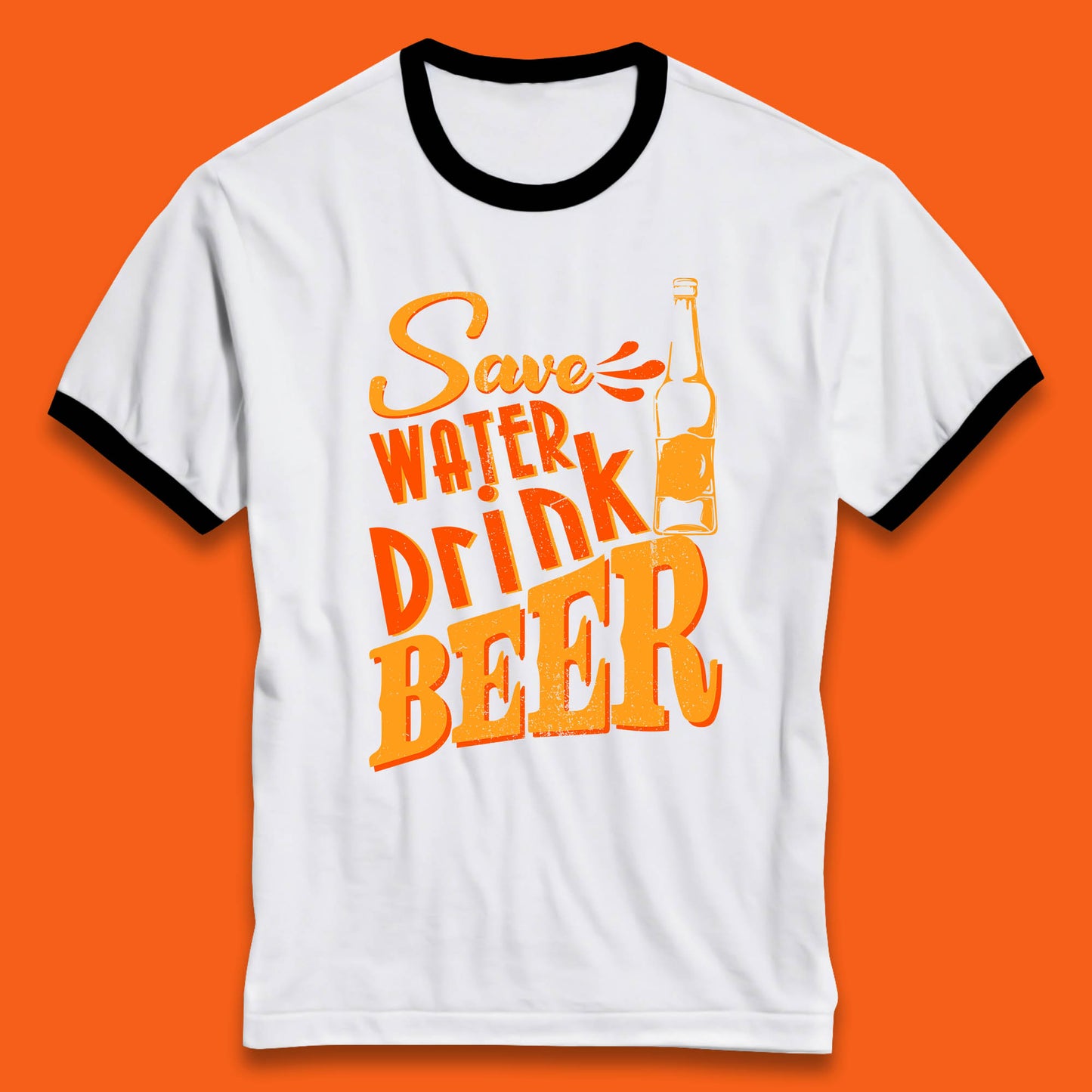 Save Water Drink Beer Halloween Horror Scary Beer Drinking Party Ringer T Shirt