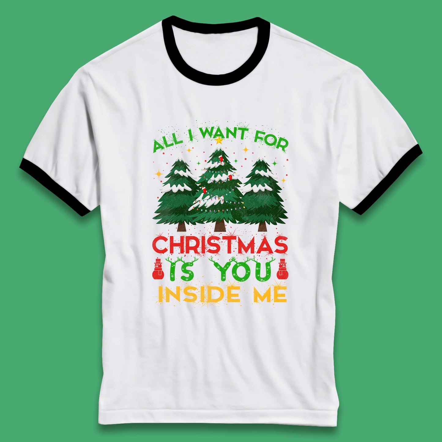christmas tree ringer t shirt