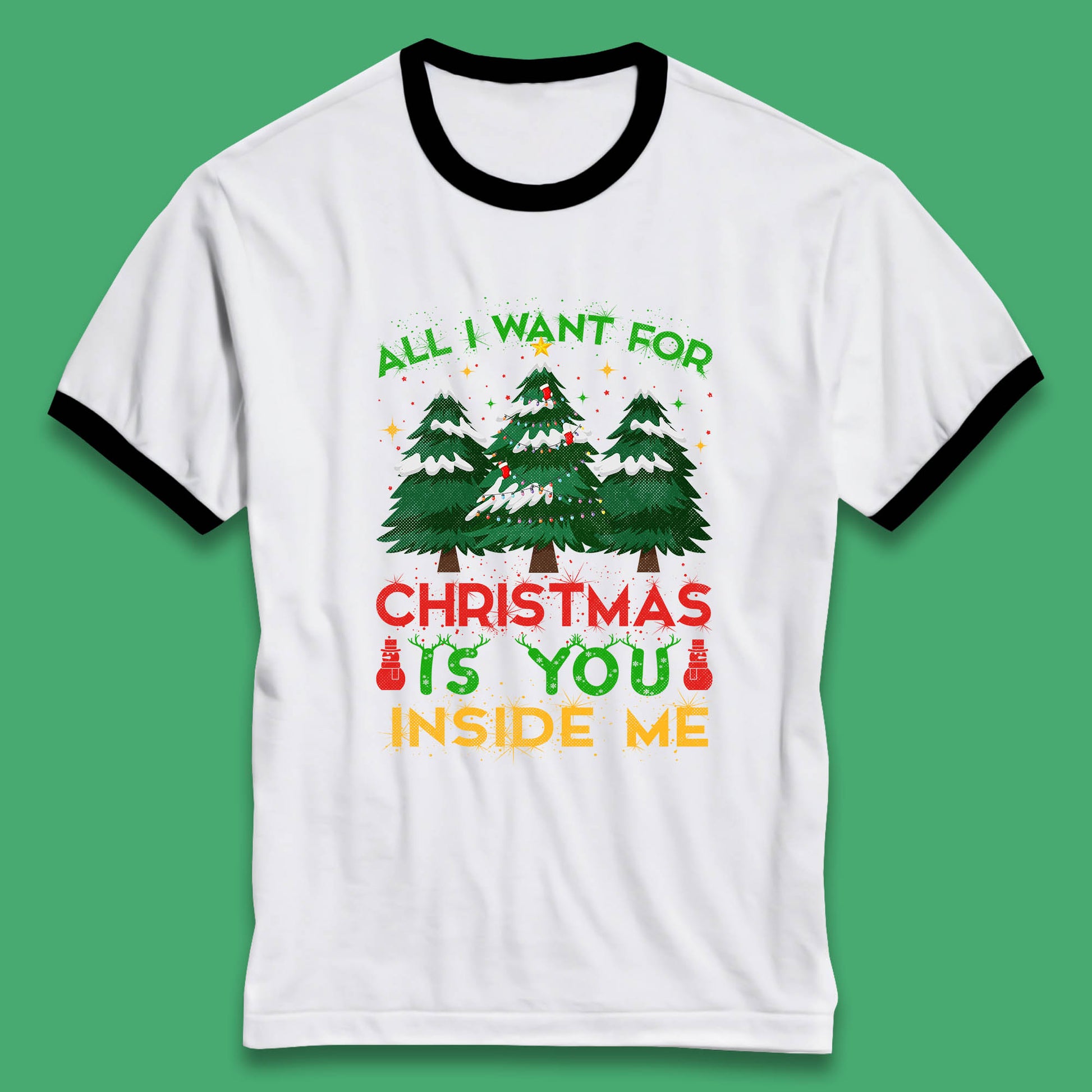 christmas tree ringer t shirt