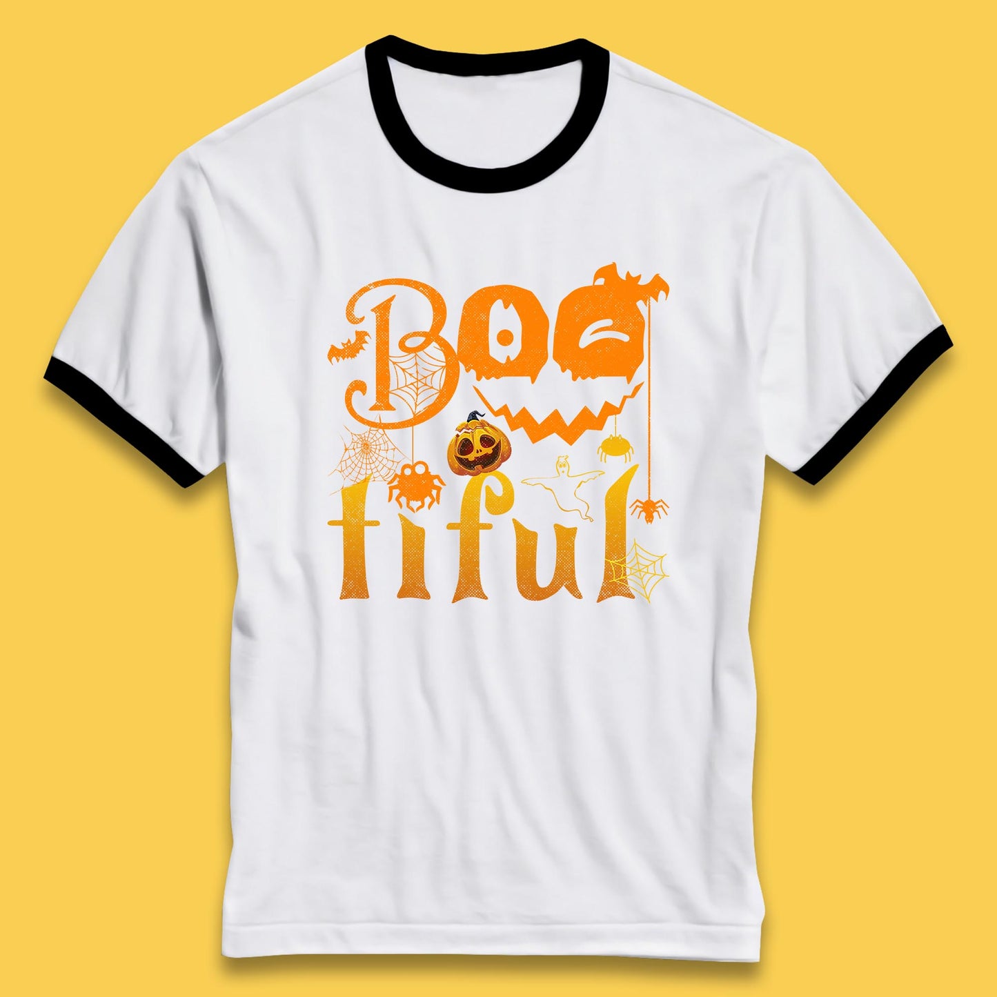 Bootiful Halloween Ghost Funny Boo Ghost Scary Spooky Season Ringer T Shirt