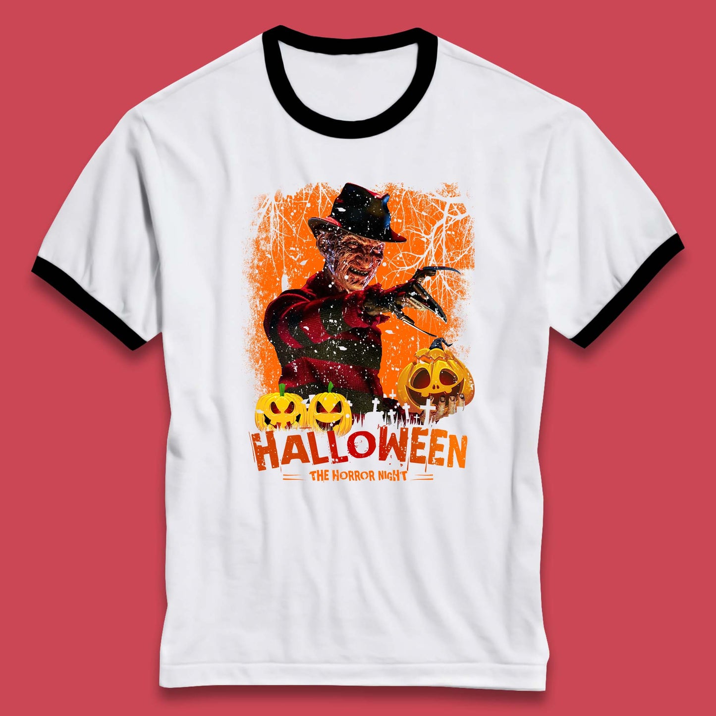 Halloween The Horror Night Freddy Krueger Horror Movie Character Serial Killer Ringer T Shirt