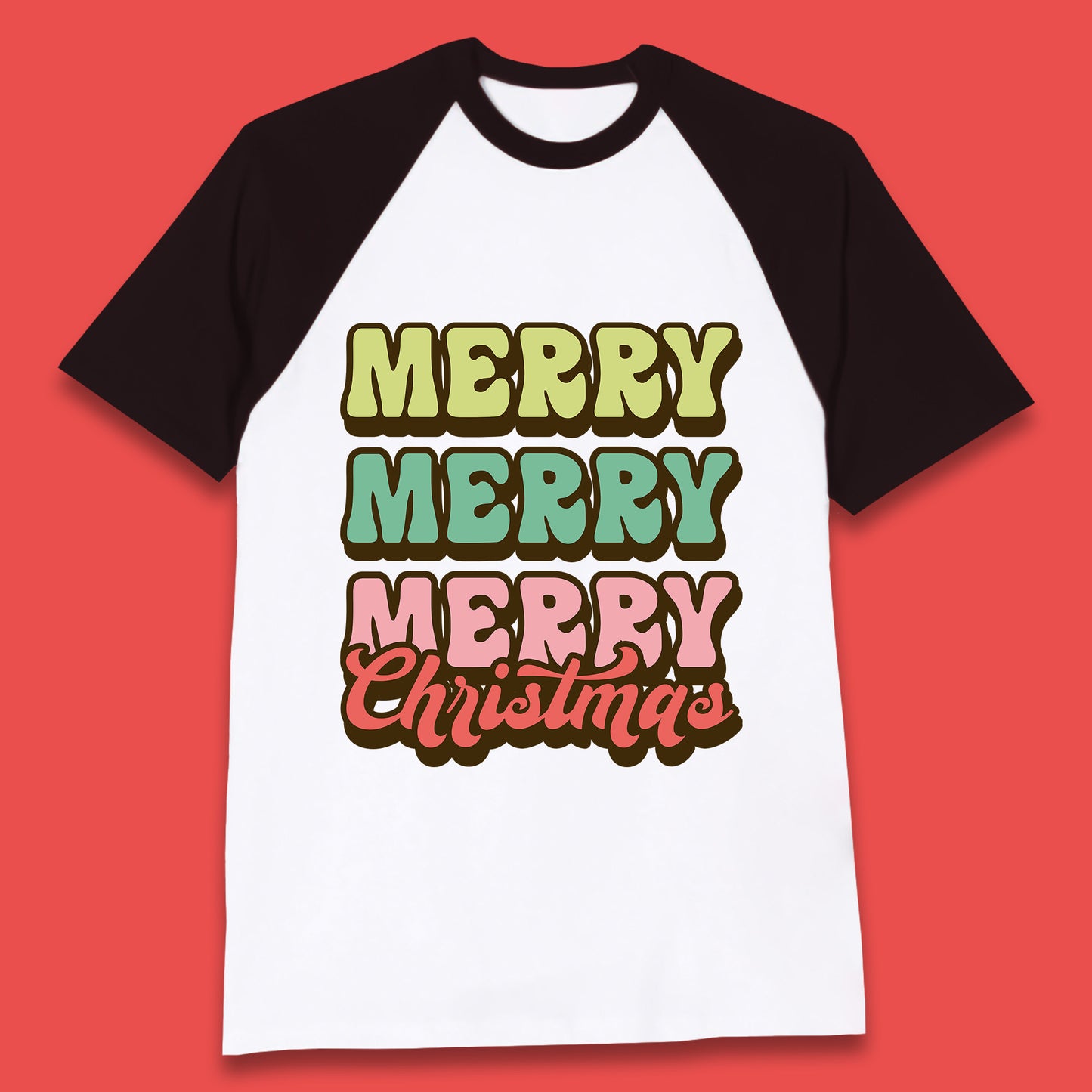 merry merry merry christmas baseball t shirt