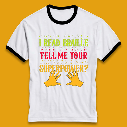 Braille Superpower Ringer T-Shirt