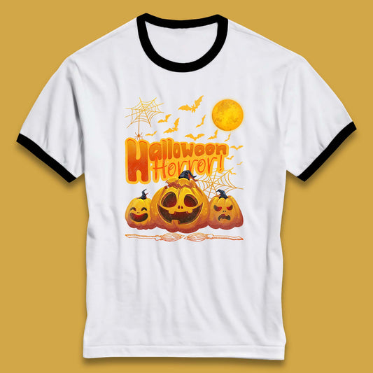 Happy Halloween Jack-o-lantern Horror Scary Monster Pumpkins Ringer T Shirt