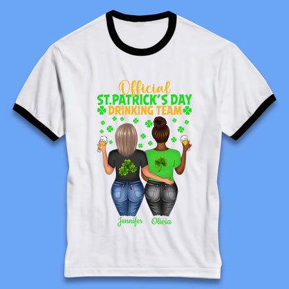 Personalised St. Patrick's Day Drinking Team Ringer T-Shirt
