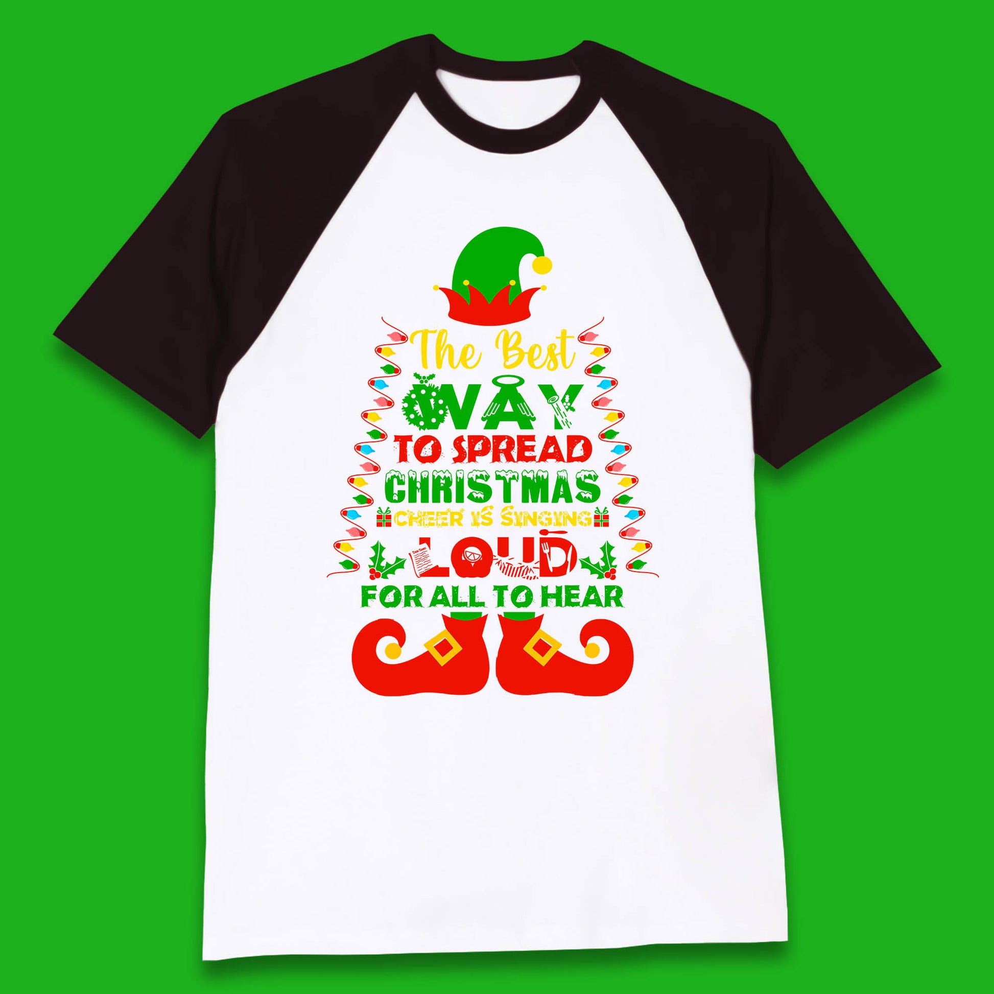 elf christmas quote baseball t shirt