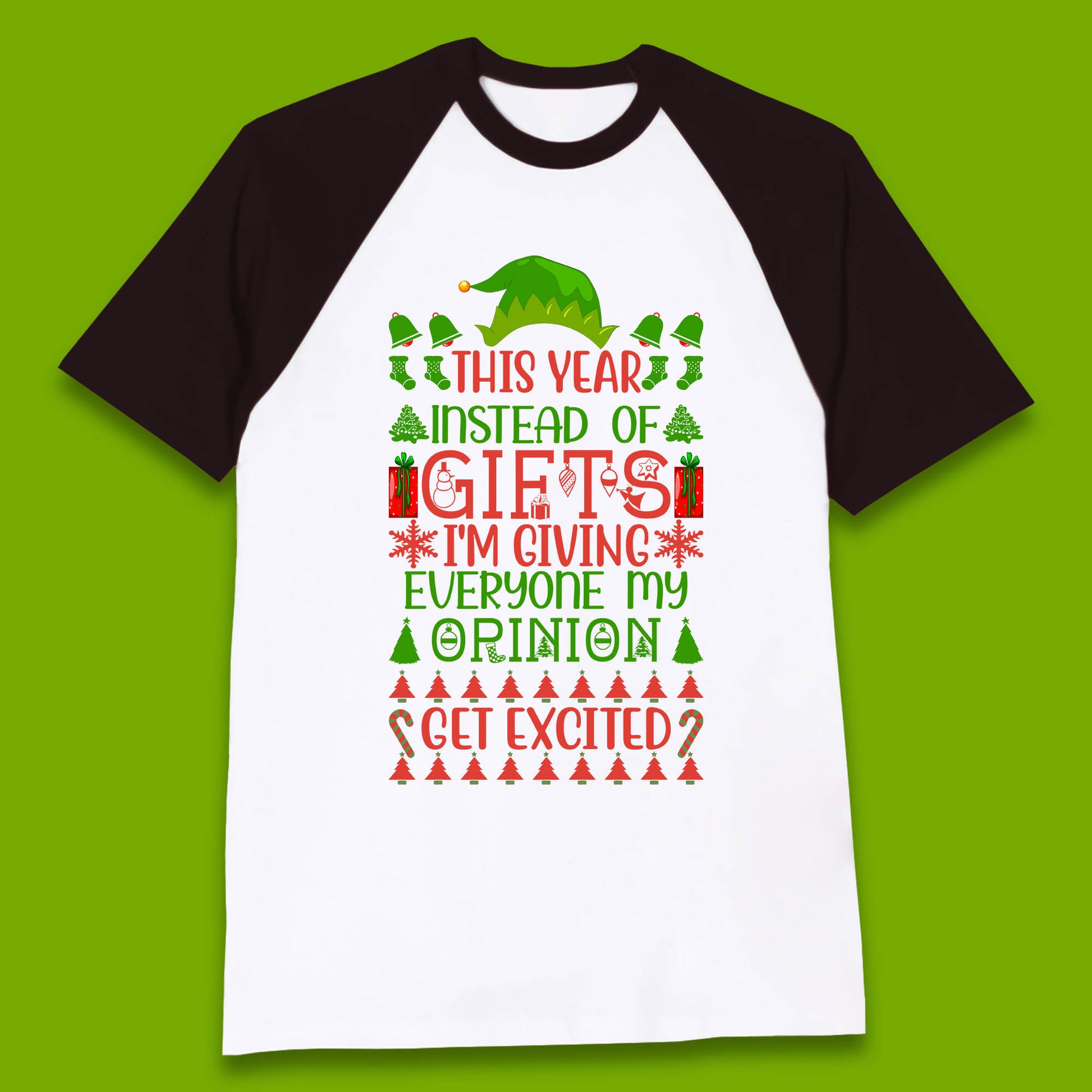 chirstmas elf baseball t shirt
