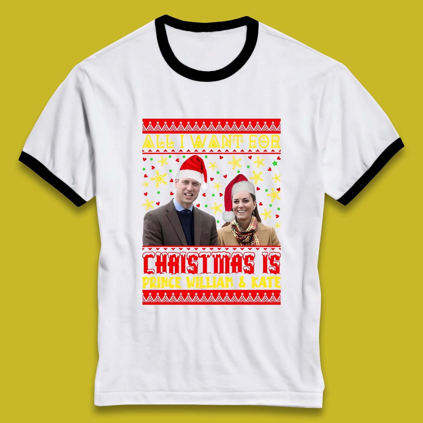 Prince William & Kate Christmas Ringer T-Shirt