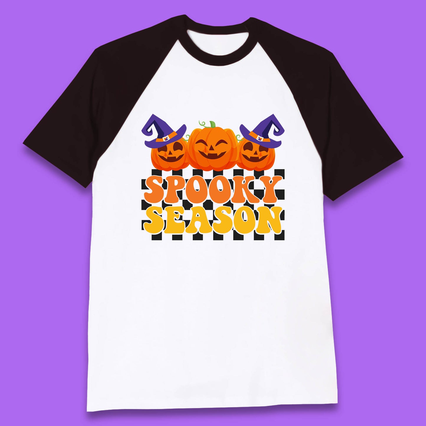 Spooky Season Halloween Jack-O-Lantern Pumpkins Spooky Vibes Baseball T Shirt