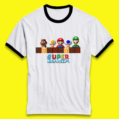 Personalised Super Mario Game Series Your Name Mario Bros Luigi Toad Mega Goomba Mario Ringer T Shirt