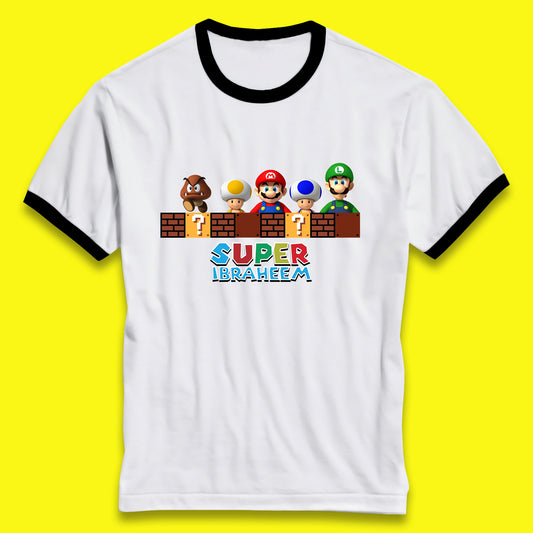 Personalised Super Mario Game Series Your Name Mario Bros Luigi Toad Mega Goomba Mario Ringer T Shirt