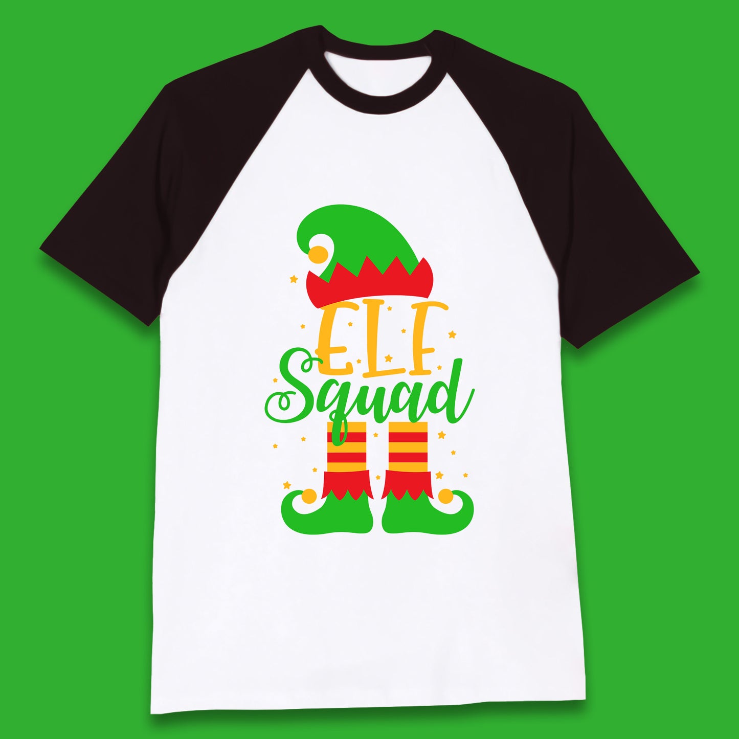 christmas elf squad baseball t shirt