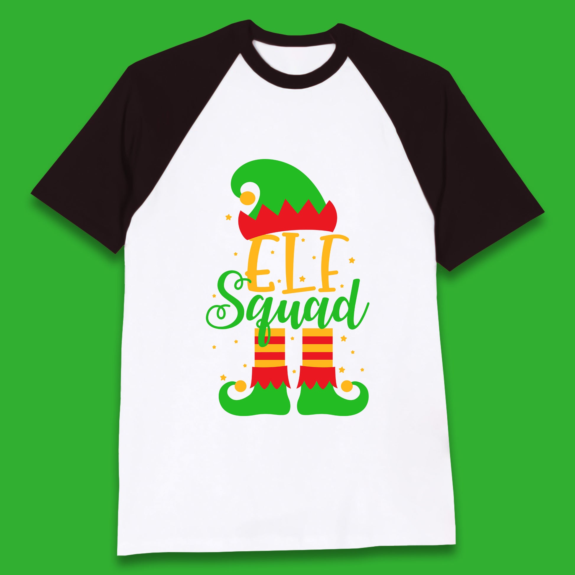 christmas elf squad baseball t shirt