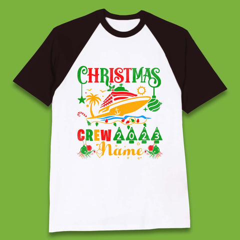 Personalised Cruise Crew Christmas Baseball T-Shirt