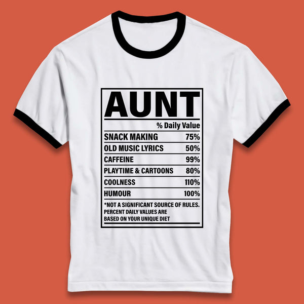 Aunt Nutrition Fact Ringer T-Shirt