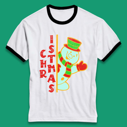 Christmas Snowman Ringer T-Shirt