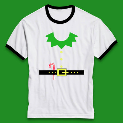 christmas elf costume christmas candy ringer t shirt