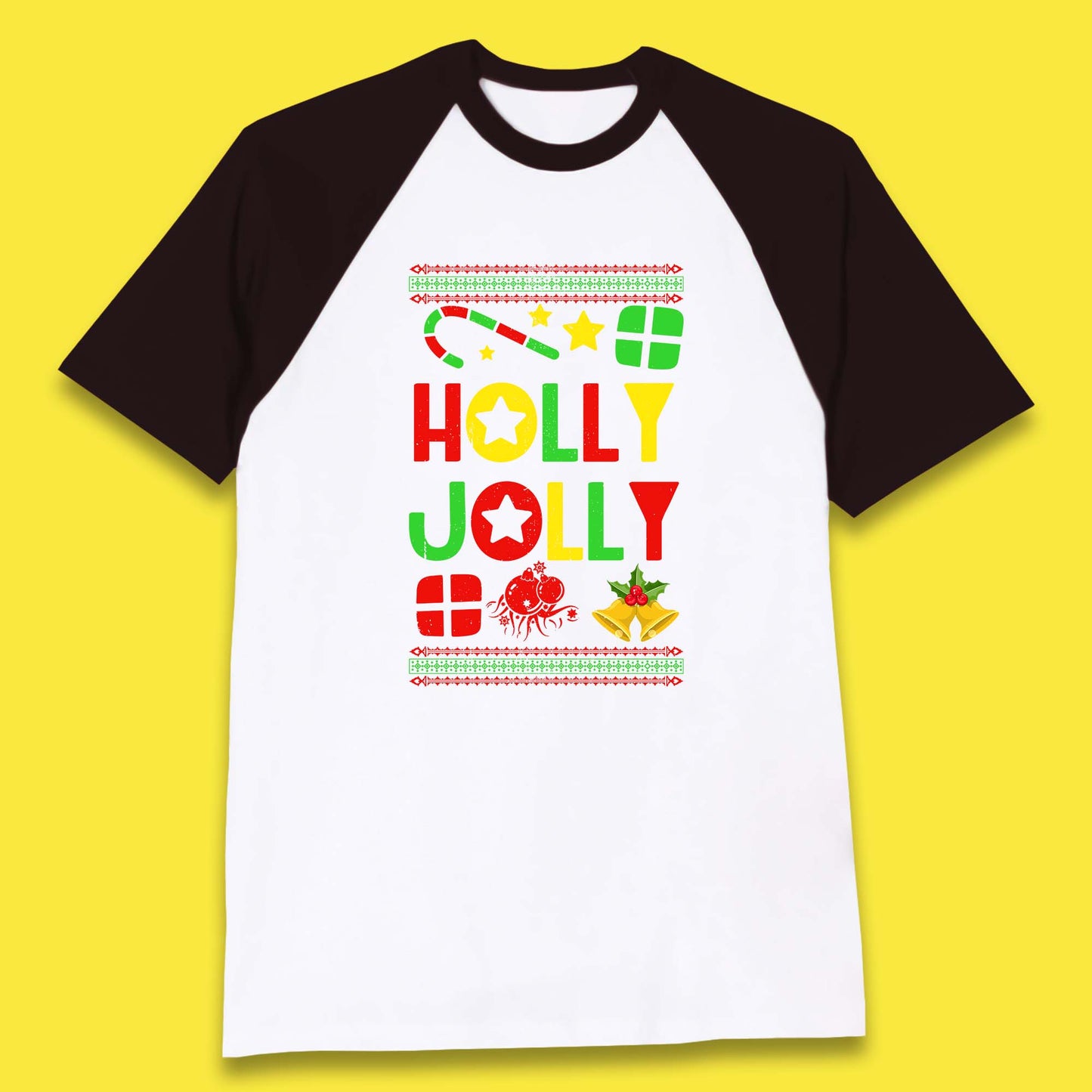 holly jolly christmas baseball t shirt