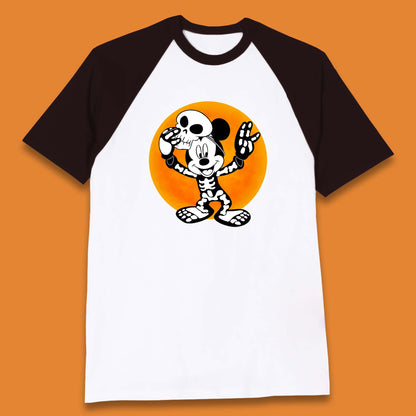 Disney Halloween Mickey Mouse Skelton Costume Disney World Horror Scary Disneyland Trip Baseball T Shirt
